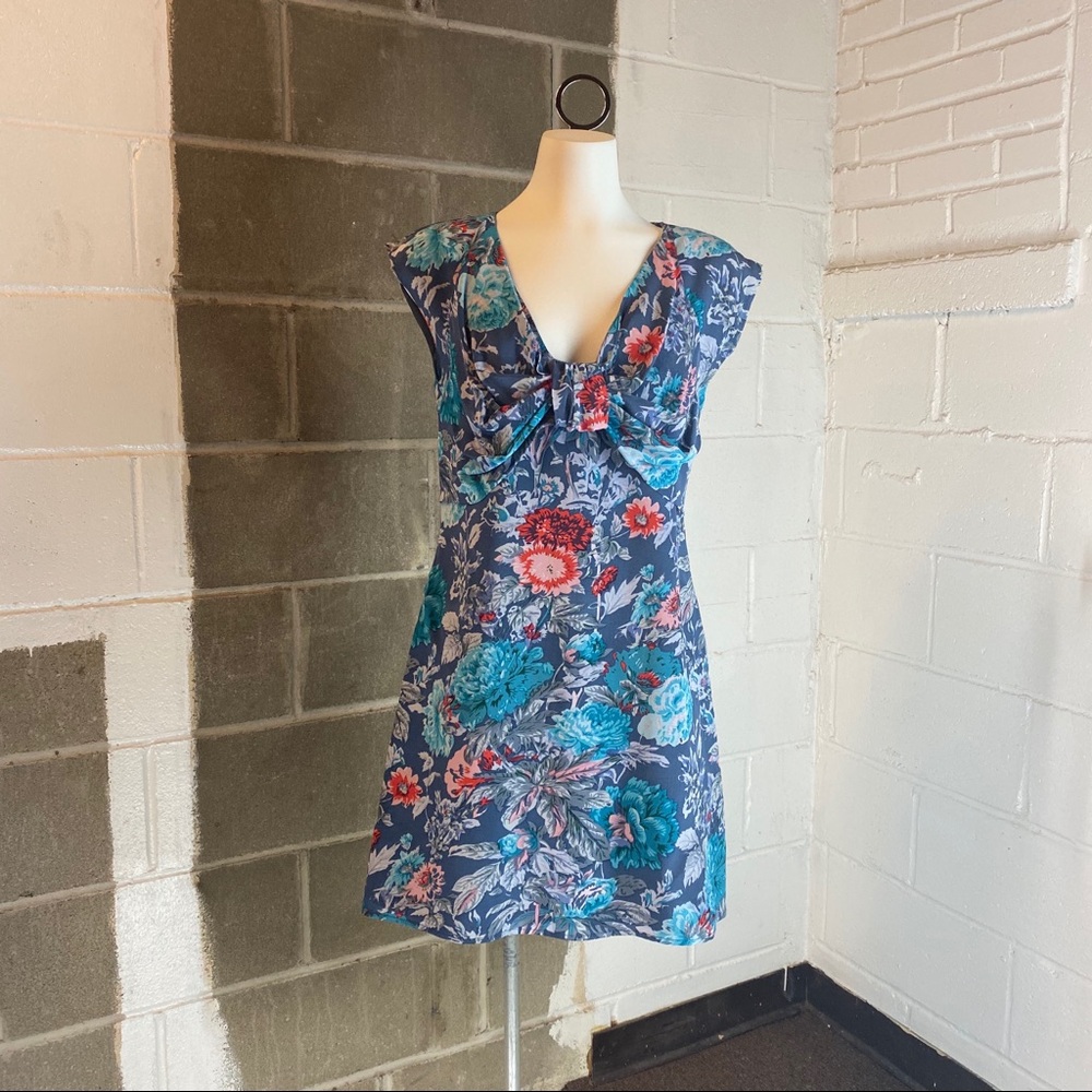 Paul & joe silk peony short sleeve dress